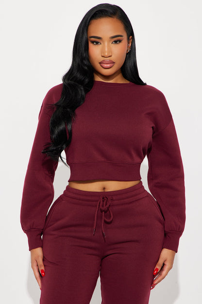 Candice Lounge Crew Neck - Burgundy