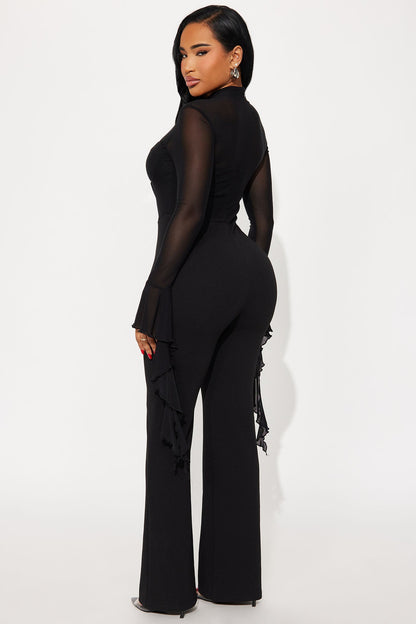 Angela Long Sleeve Jumpsuit - Black
