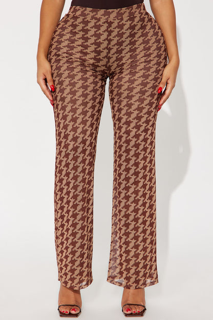 Indie Houndstooth Mesh Pant 33″ - Brown/combo