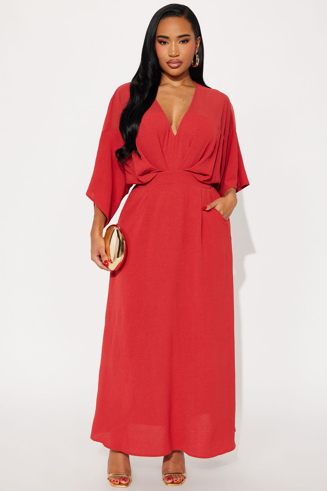 Tove Long Sleeve Maxi Dress - Rust