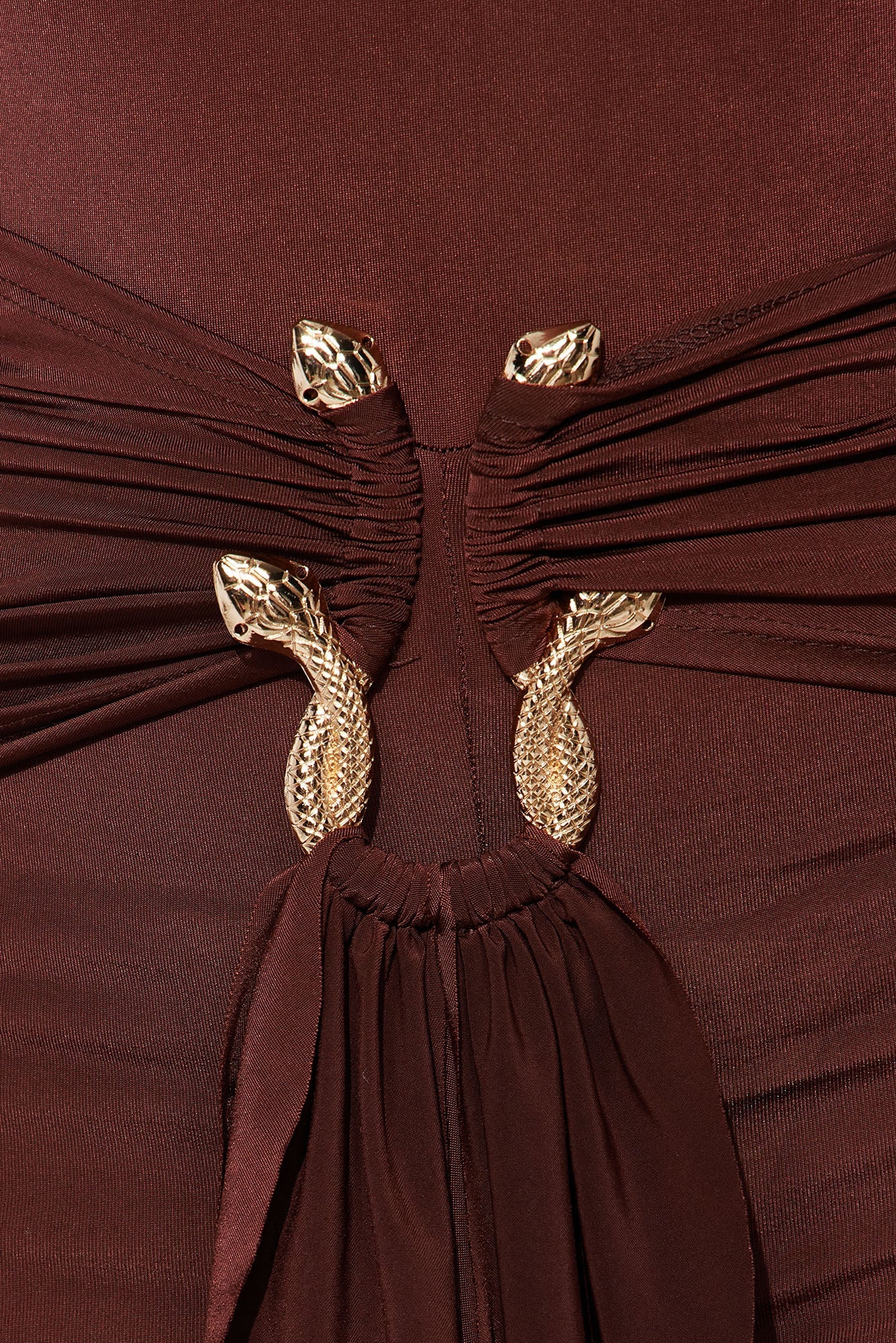 In The Moment Draped Jumpsuit - Chocolate
