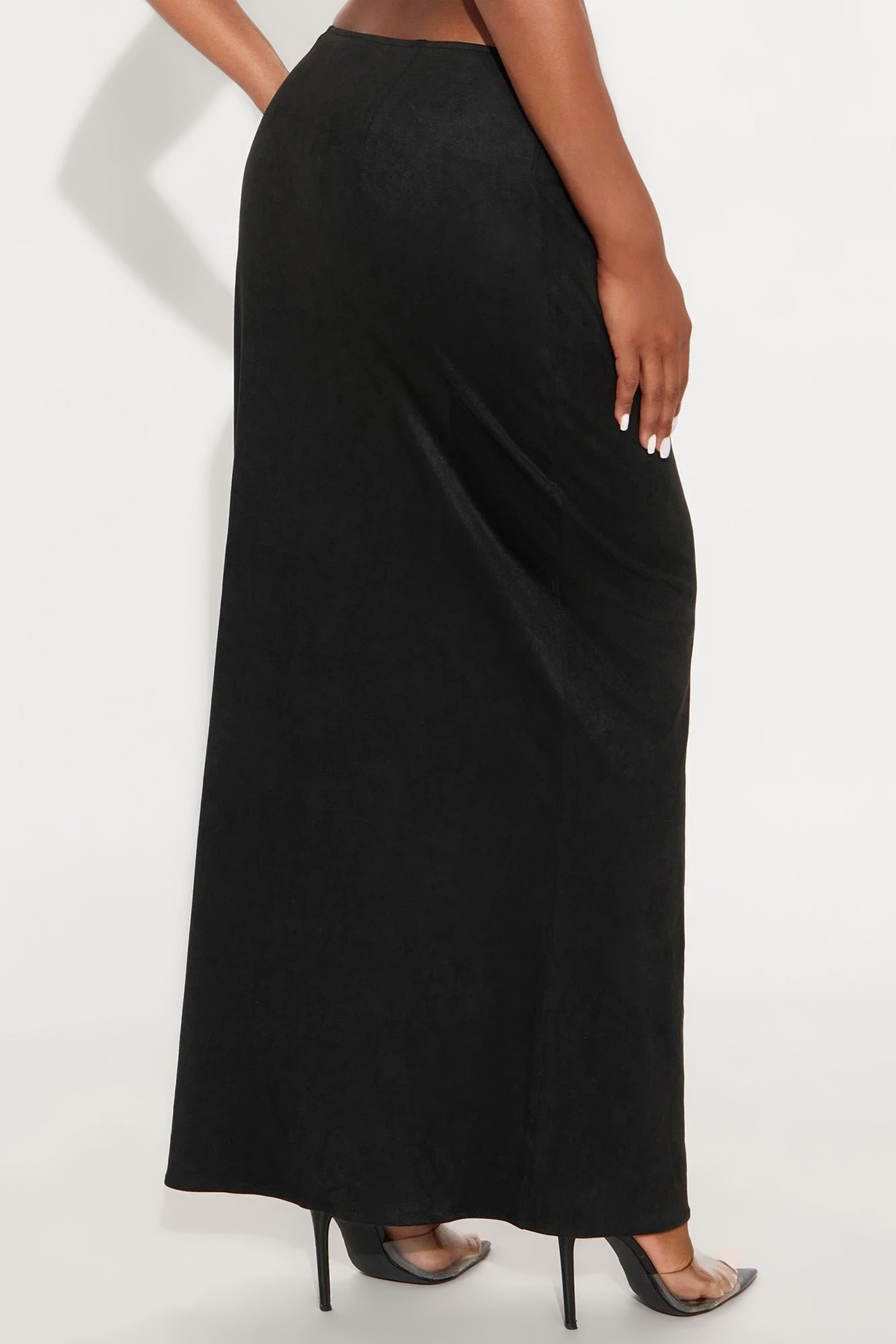Harlowe Suede Maxi Skirt - Black