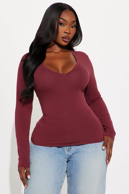 Nara Long Sleeve Top - Sangria