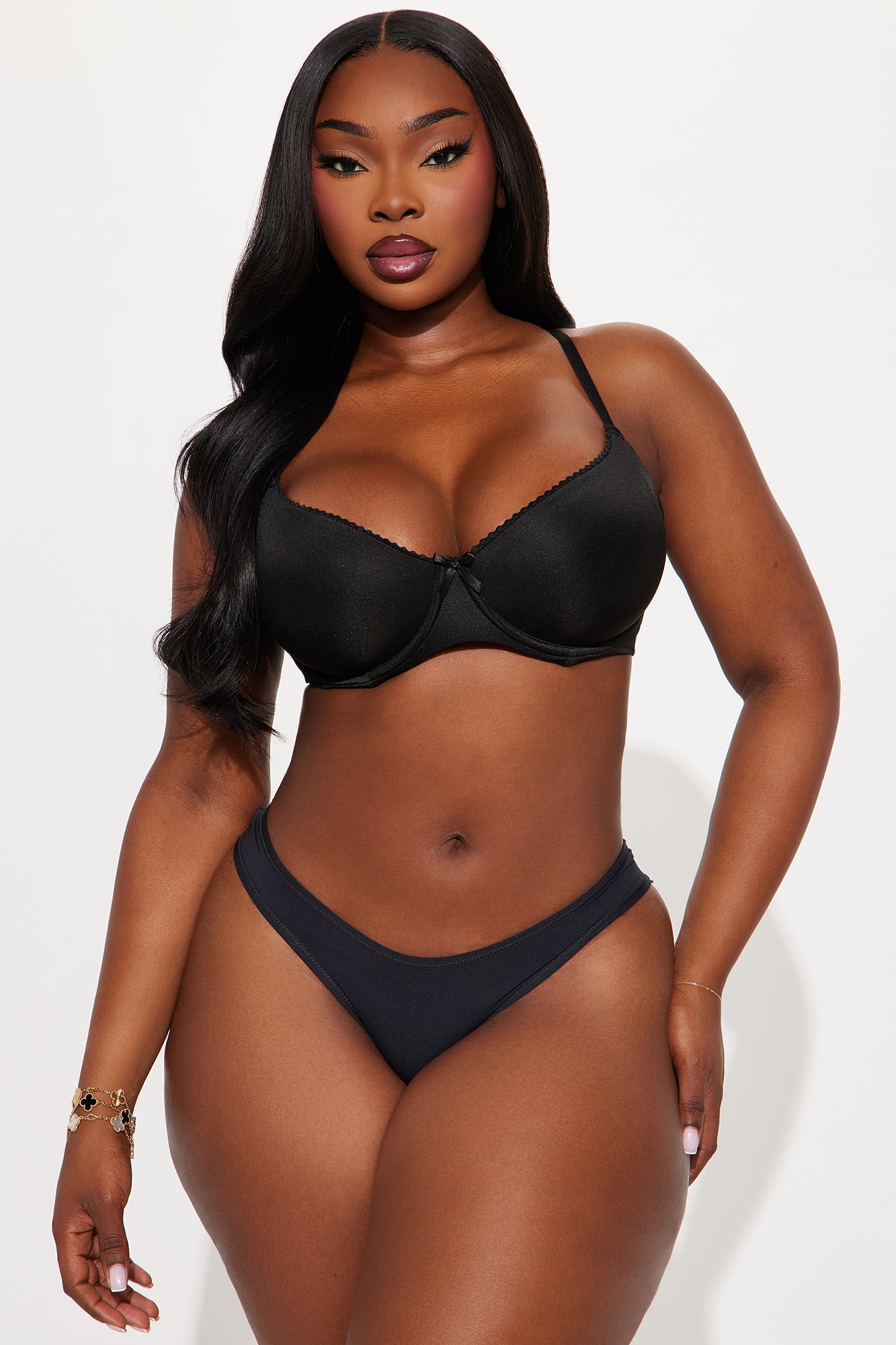 Perfectly Fit Lightly Lined Full Coverage Shine Bra - Black