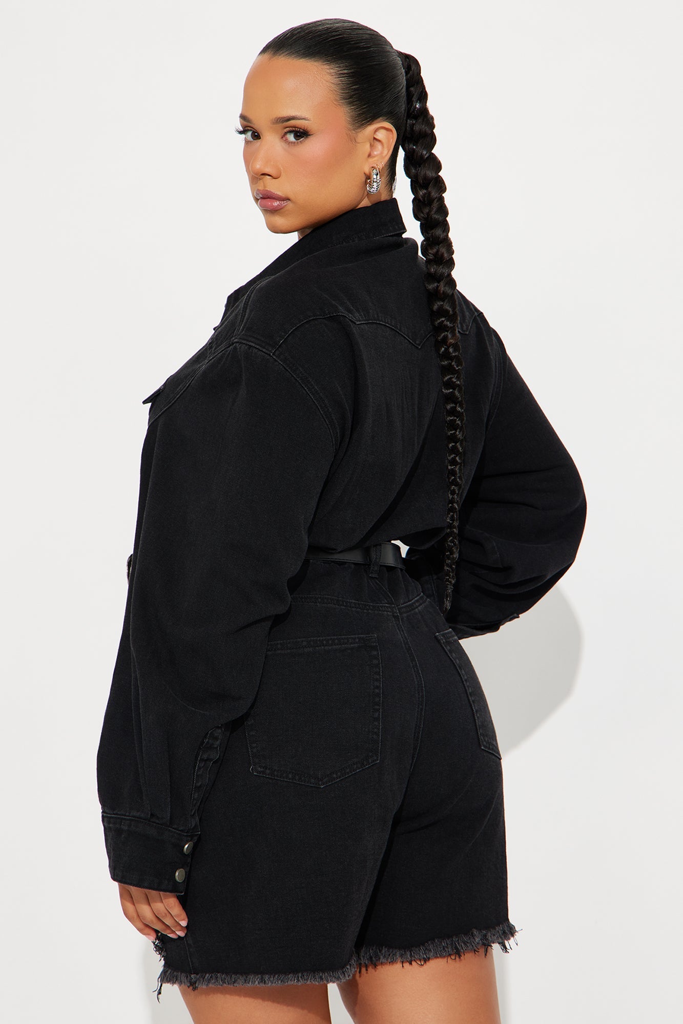In My Denim Romper - Black