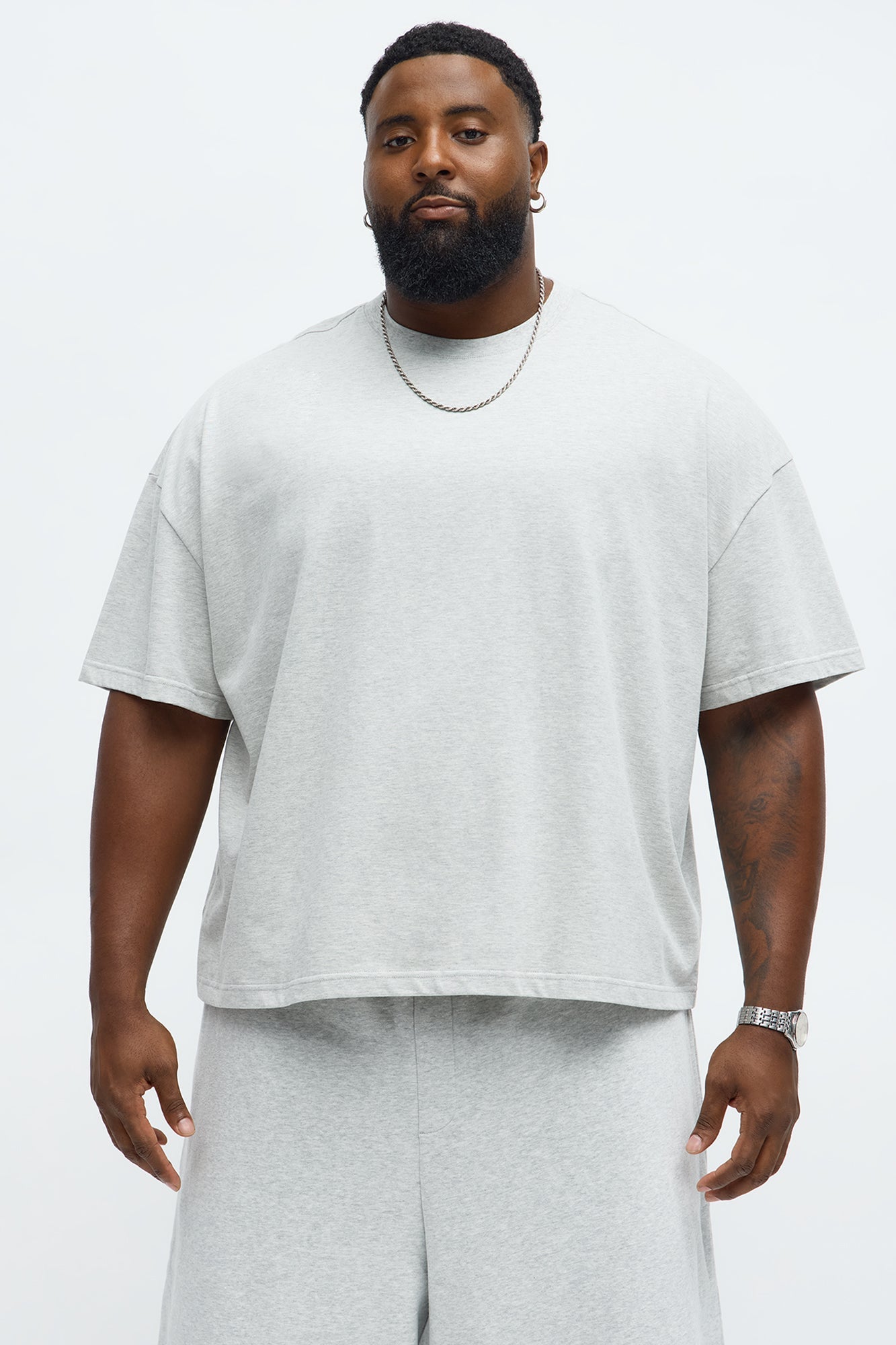 Boxy Premium Midweight Tee - Heather Grey