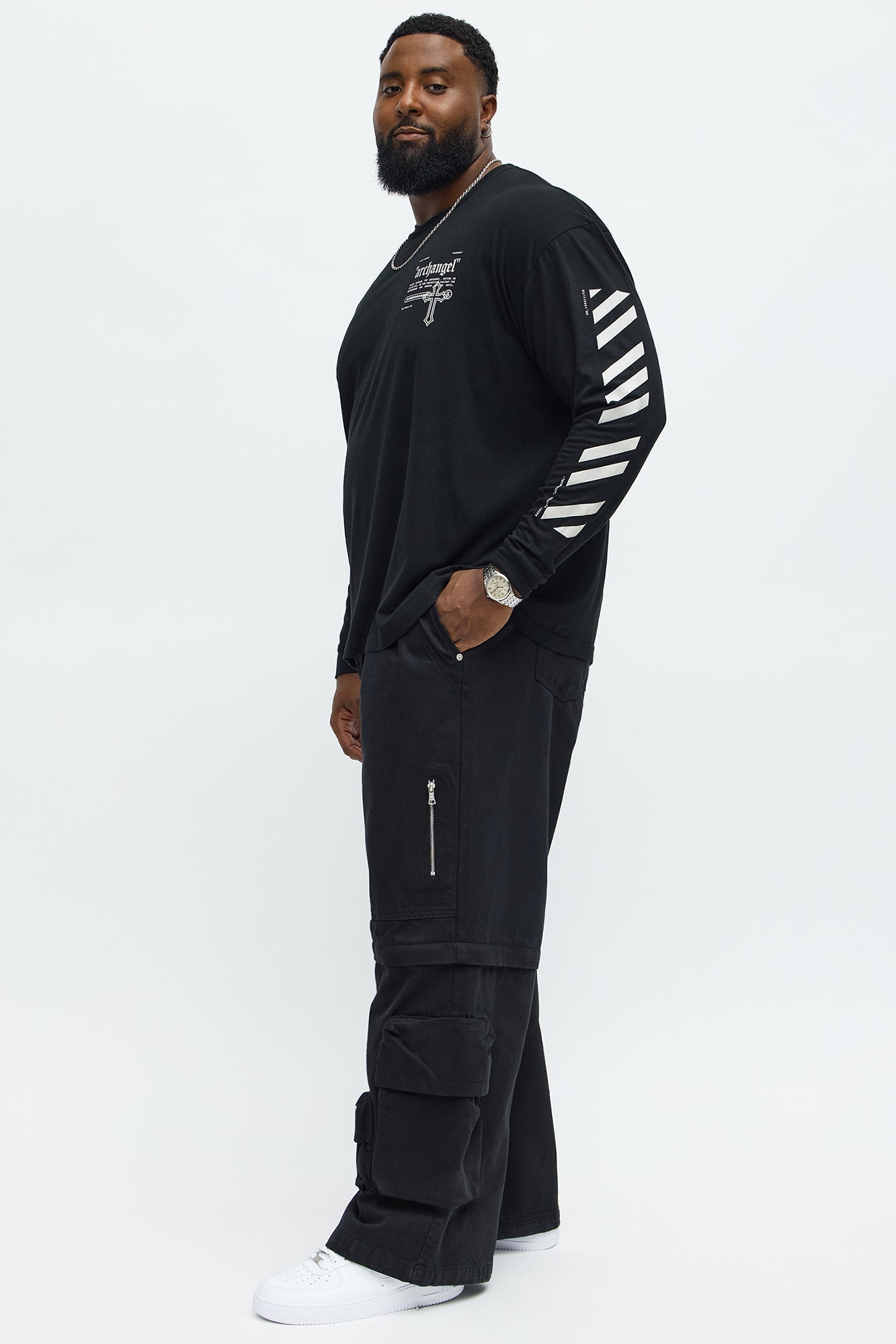 Archangel Guardian Long Sleeve Tee - Black