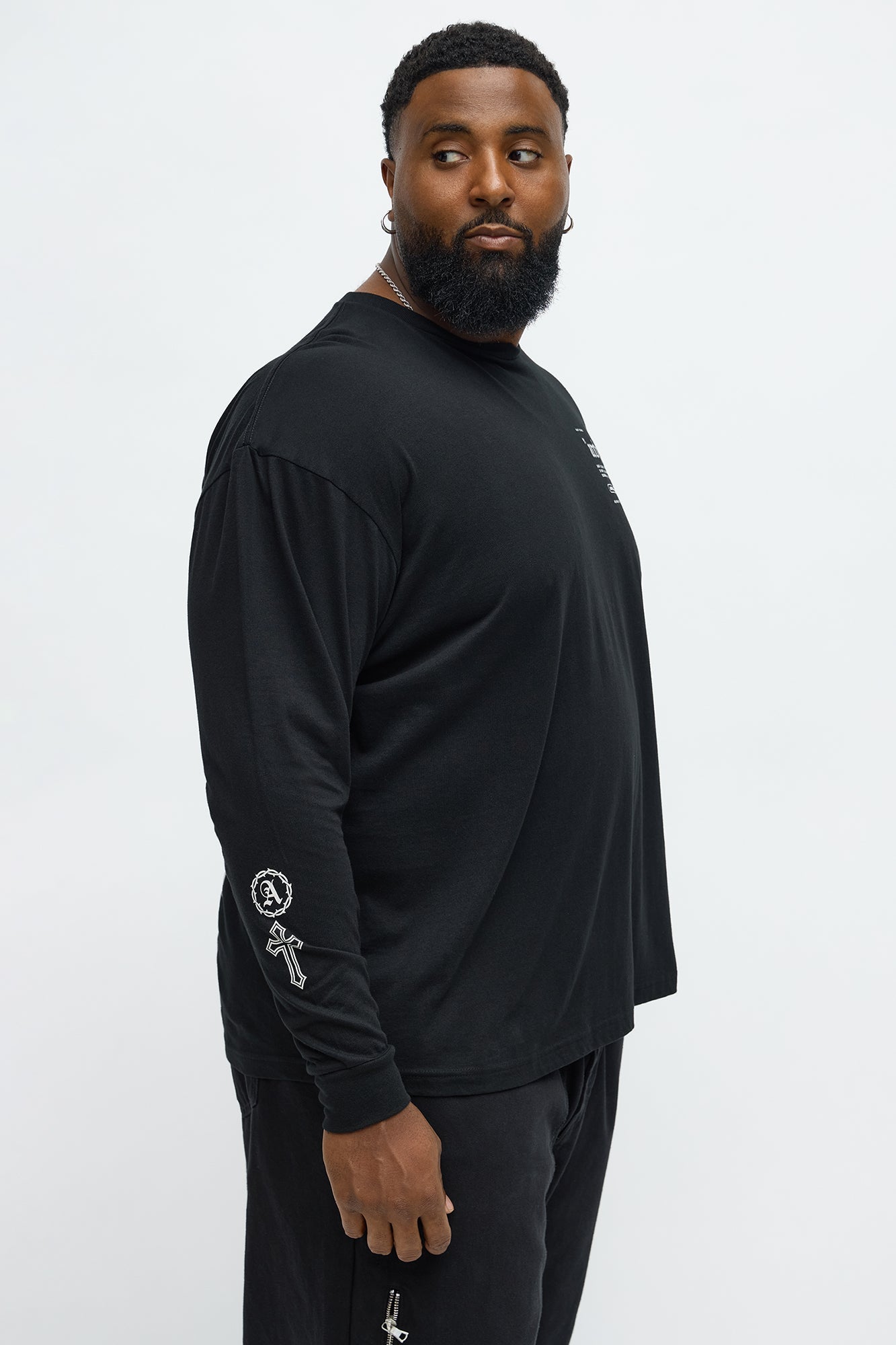 Archangel Guardian Long Sleeve Tee - Black
