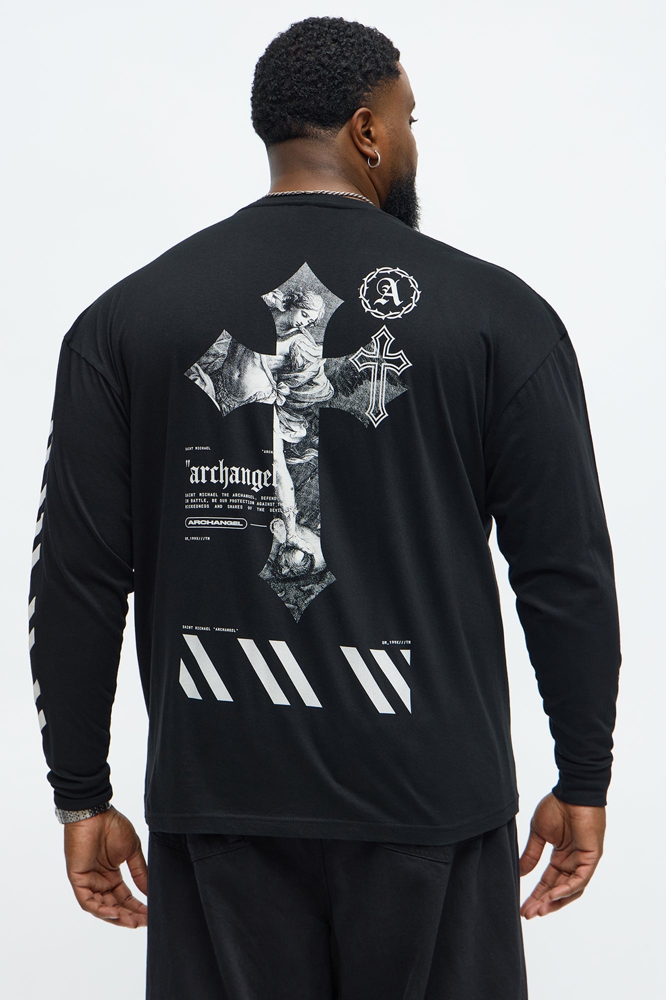 Archangel Guardian Long Sleeve Tee - Black