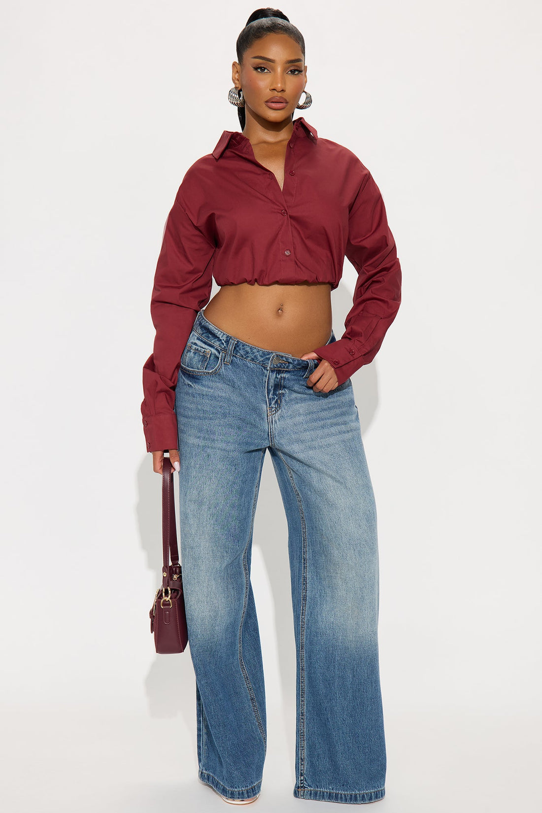 Extra Hours Poplin Shirt - Burgundy