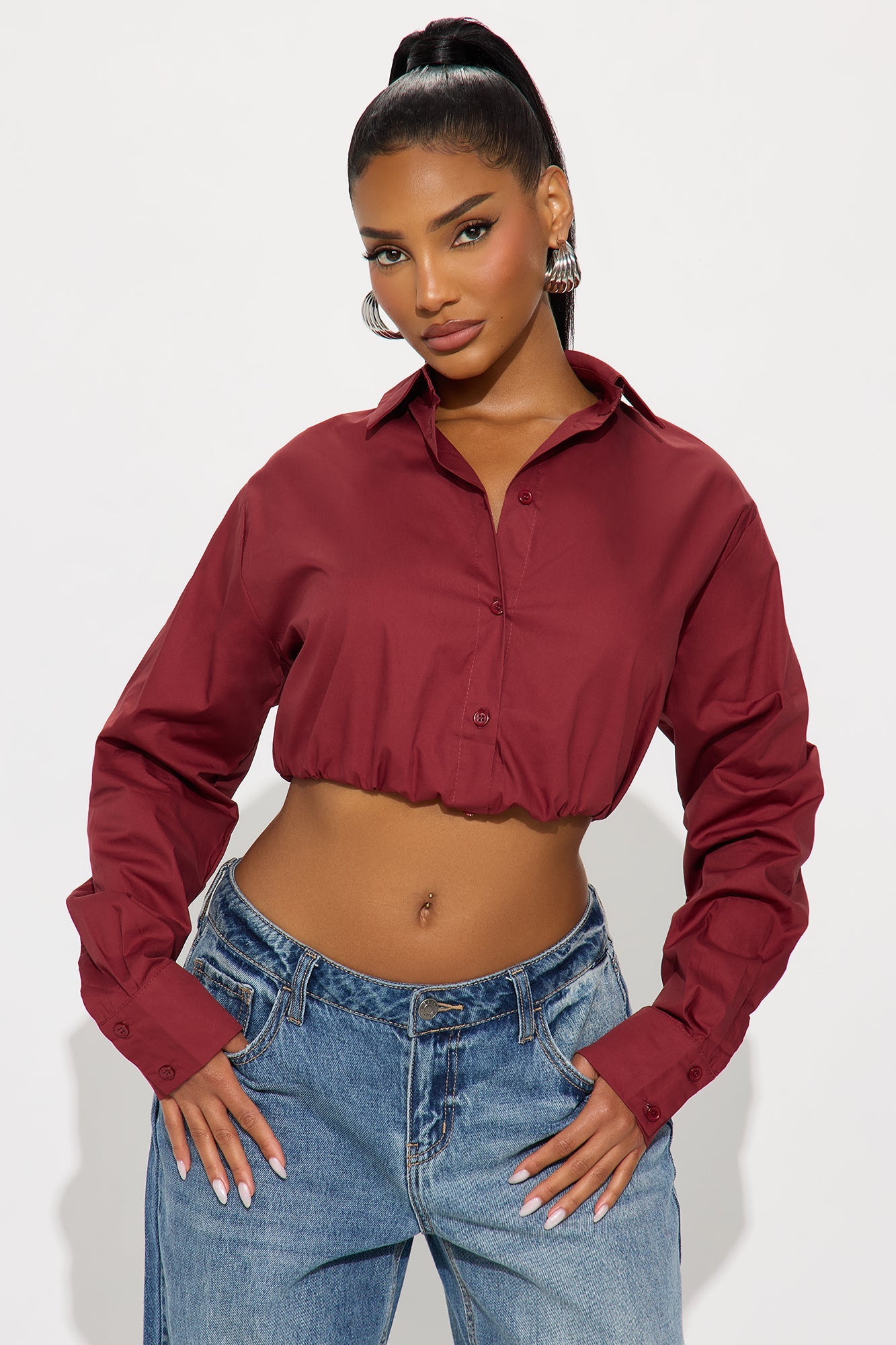 Extra Hours Poplin Shirt - Burgundy
