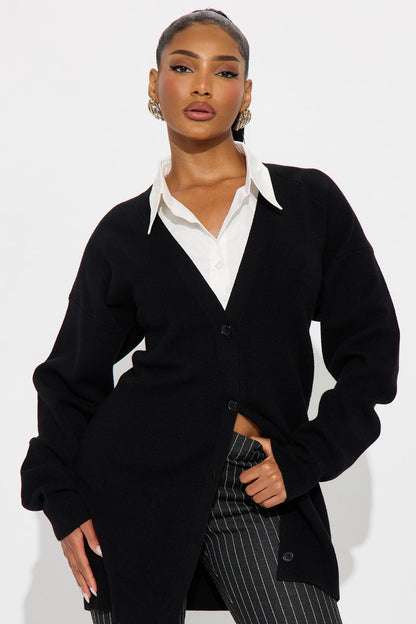 Work It Out 2 Piece Sweater Set - Black/White