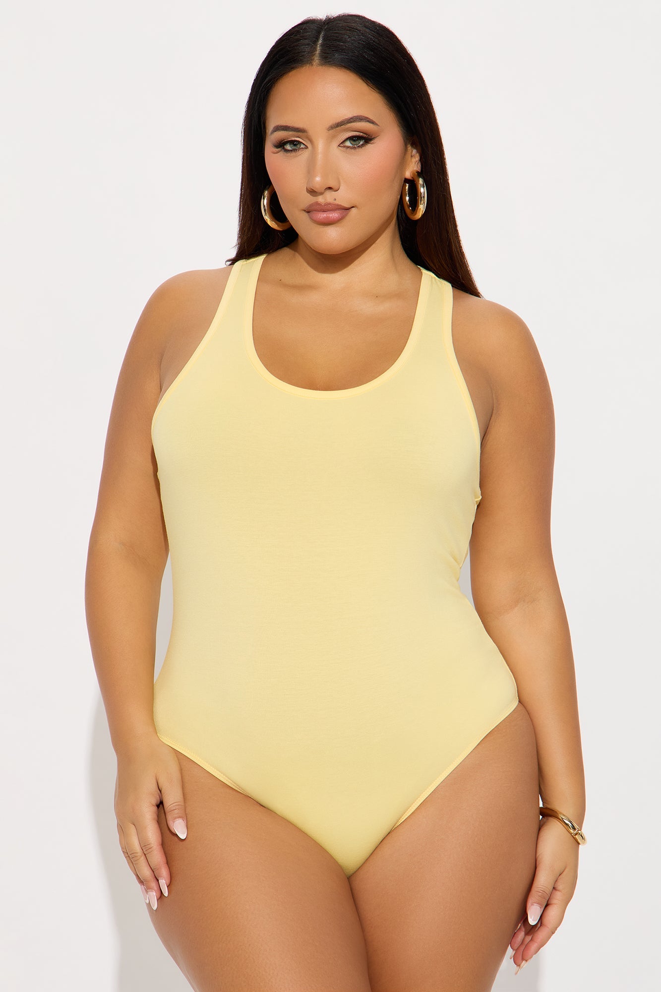 Divine Basic Tank Bodysuit - Butter Yellow