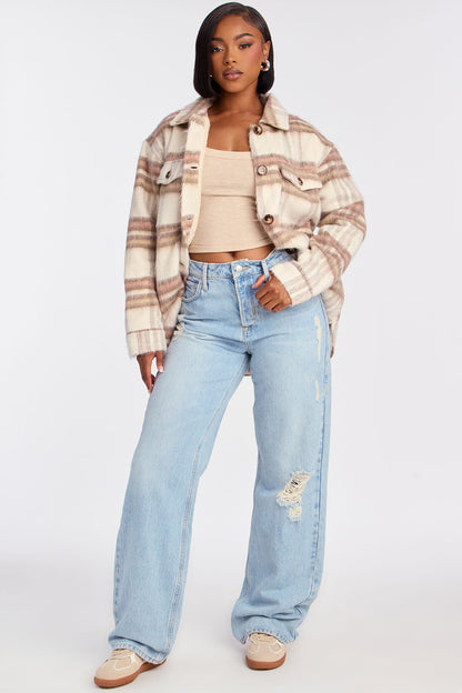 Nashville Living Plaid Shacket - Pink/combo