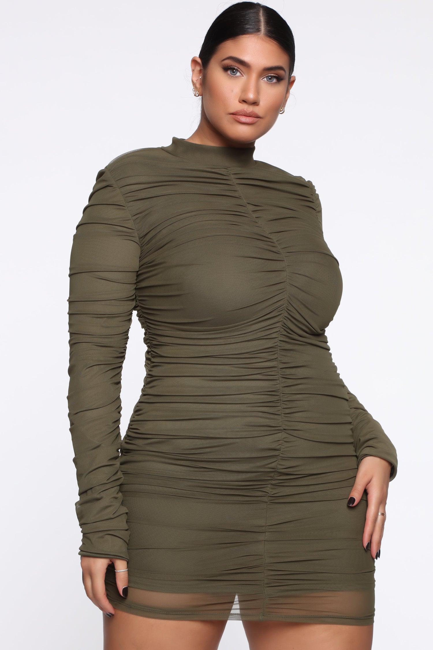 Paparazzi Ruched Dress - Olive