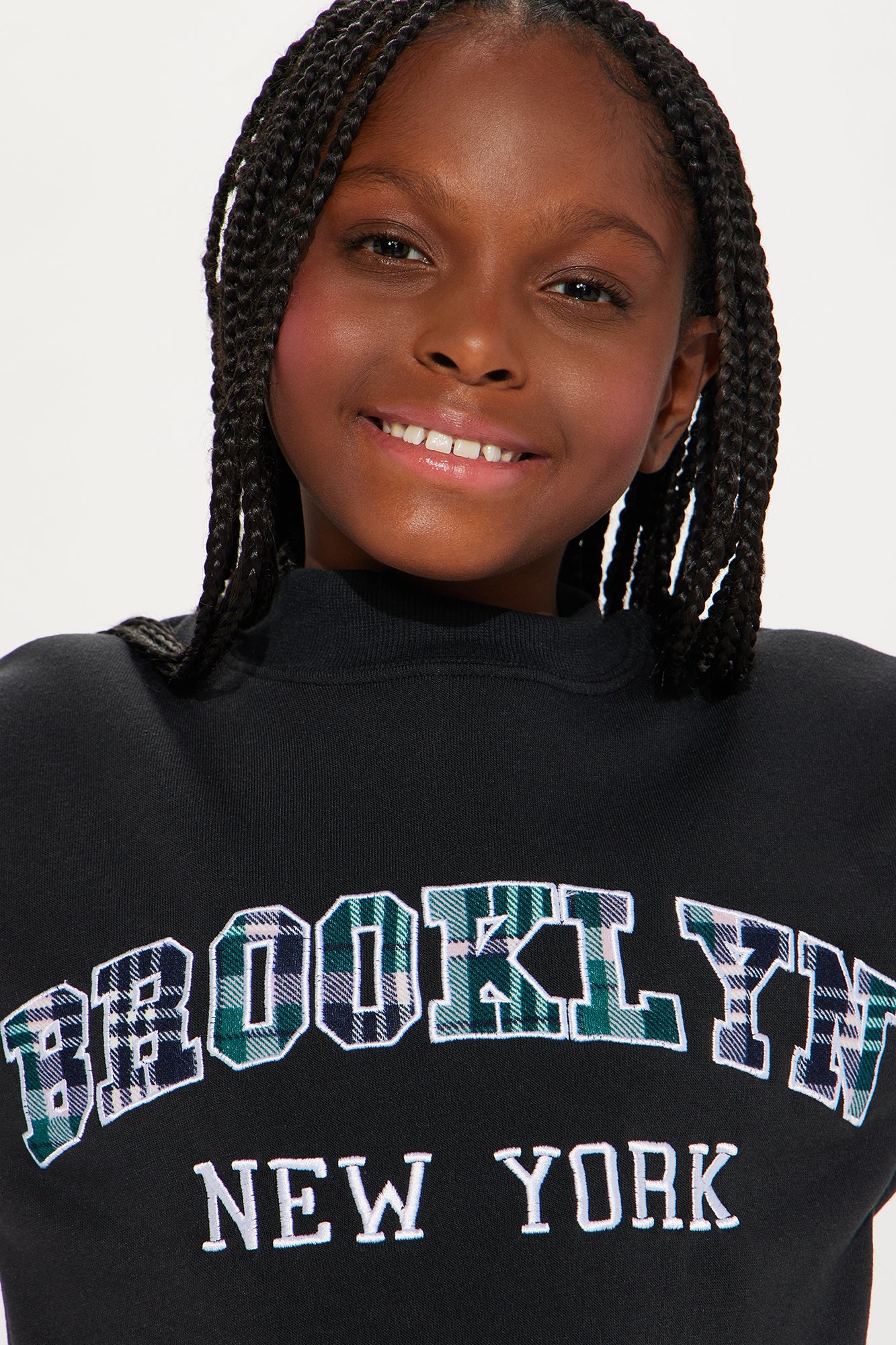 Mini So New York Mock Neck Sweatshirt &amp; Pleated Skirt Set - Black/combo