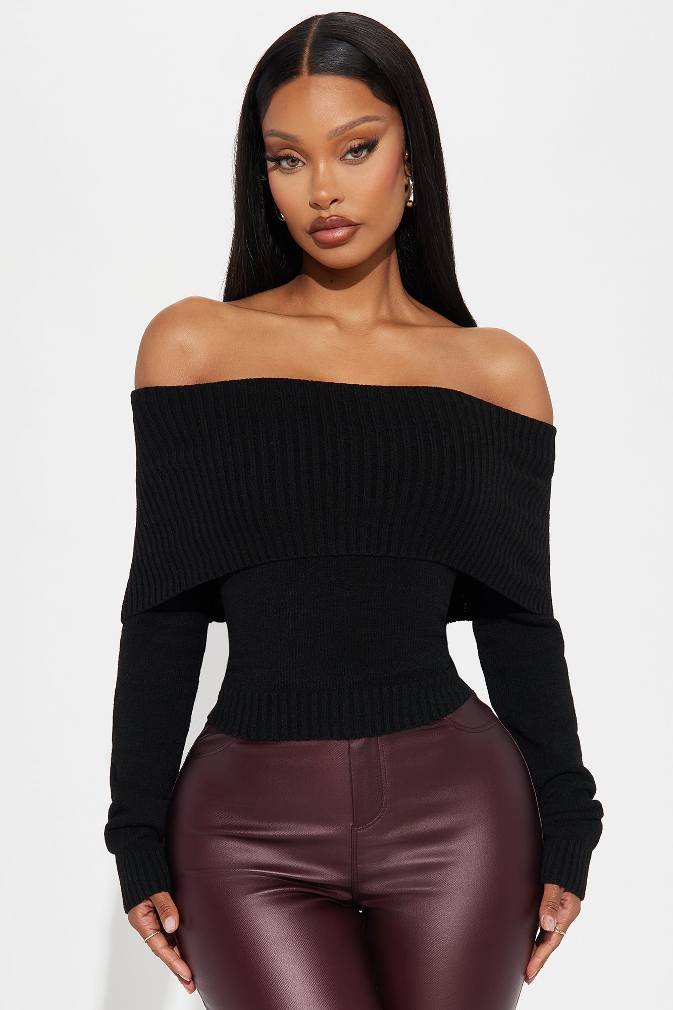 Layla Off Shoulder Sweater - Black
