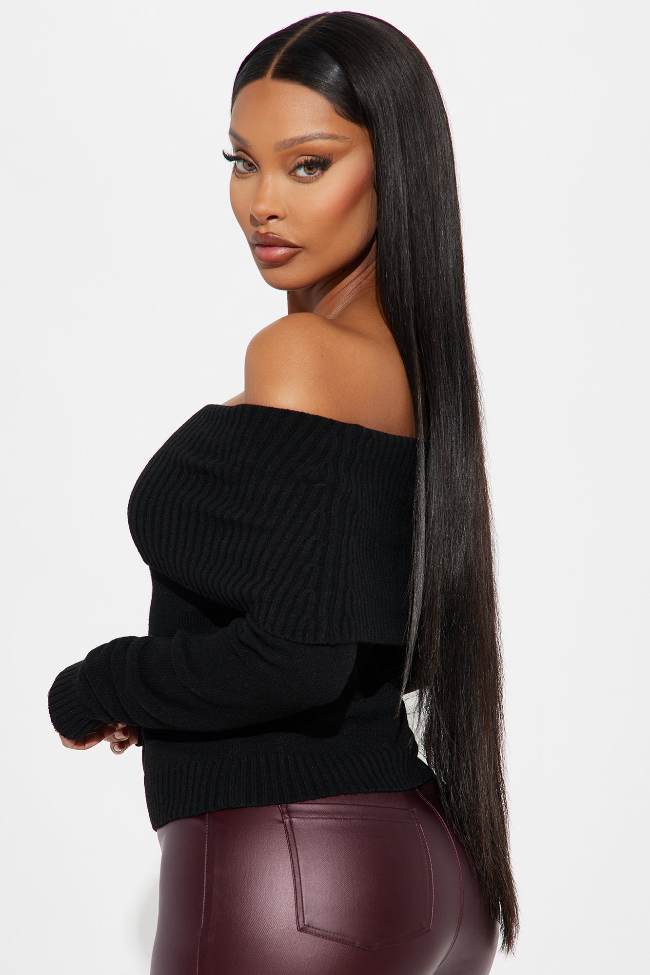 Layla Off Shoulder Sweater - Black