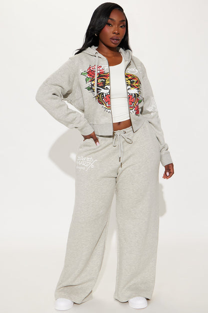 Ed Hardy Tiger Pant Set - Heather Grey