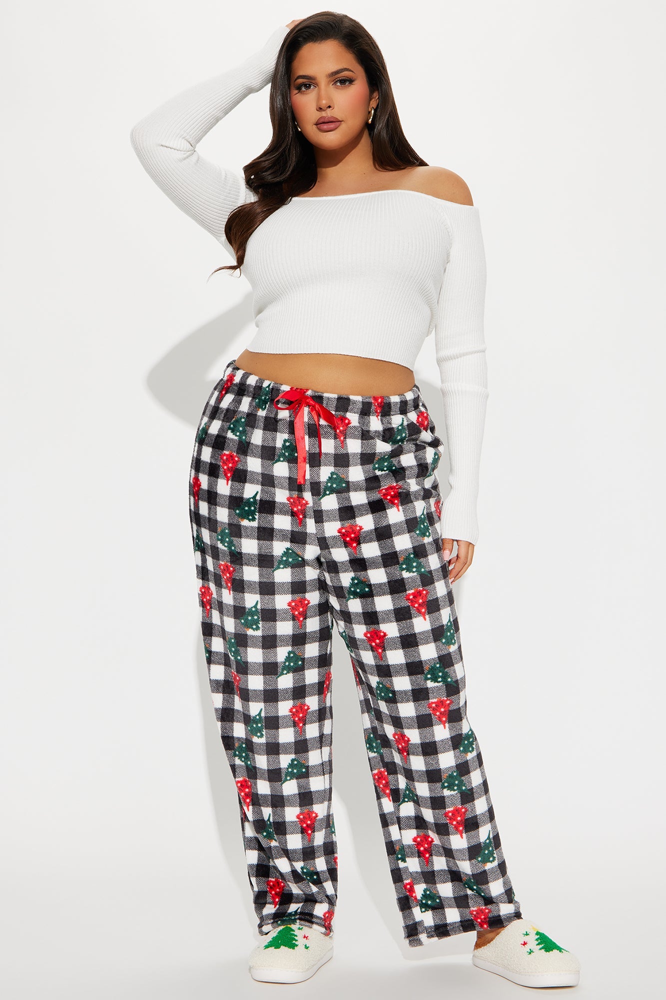 JIngle All The Way Plush PJ Pant - Black/White