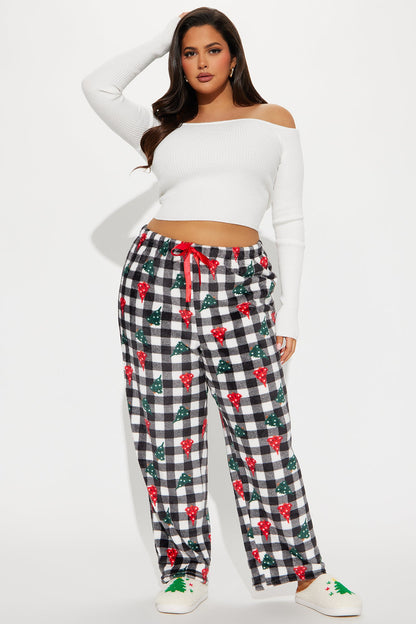 JIngle All The Way Plush PJ Pant - Black/White