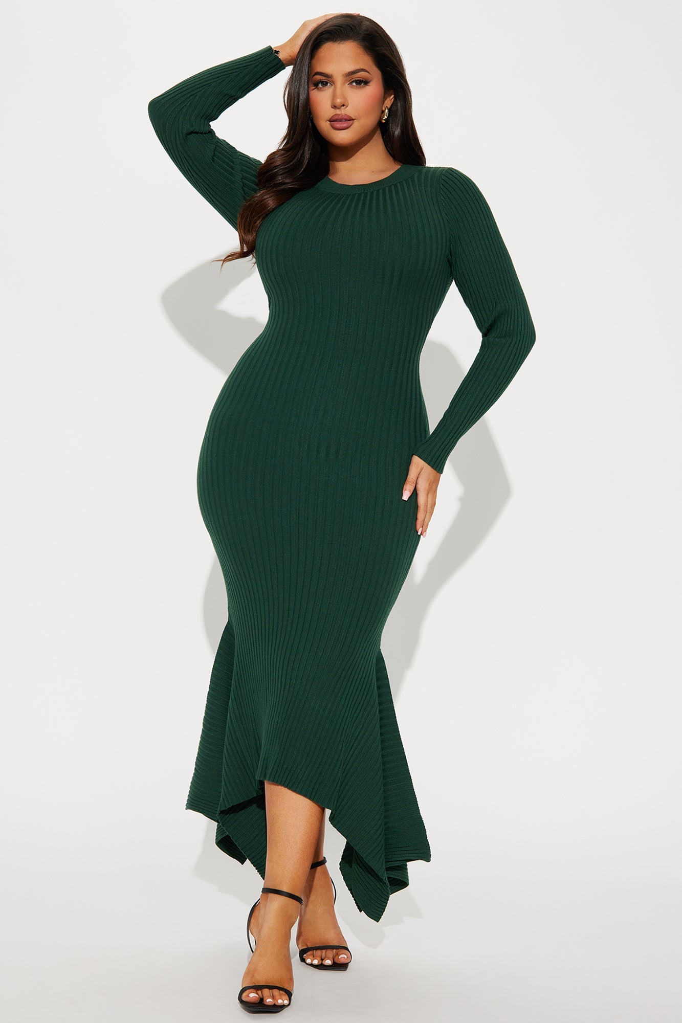 Kaylie Sweater Maxi Dress - Hunter
