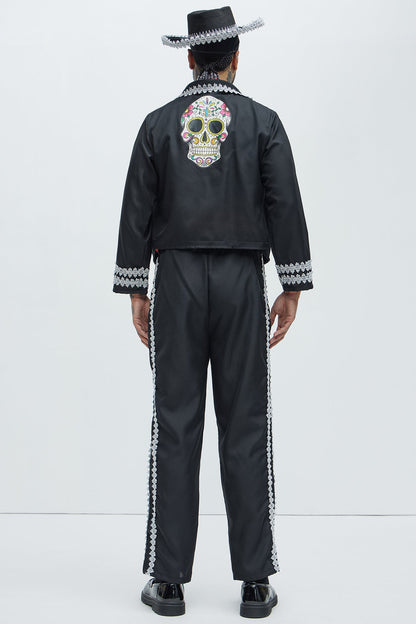 Day Of The Dead Mariachi Costume - Black/combo