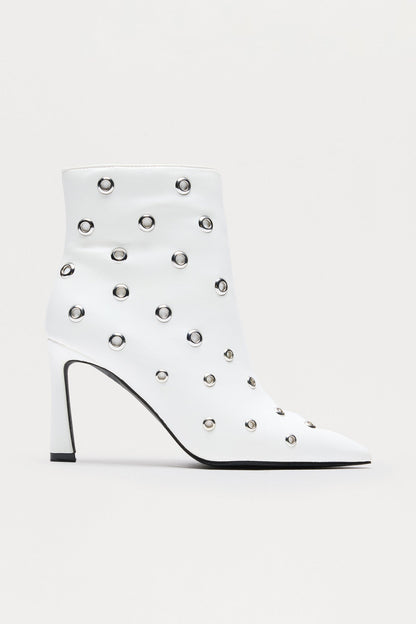 Cyrilla Grommet Booties - White