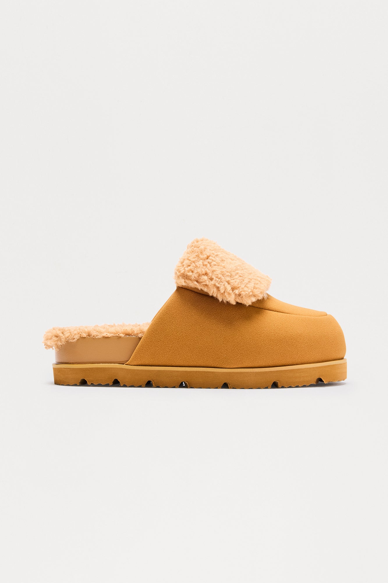 Login Faux Suede Slip On Flats - Tan