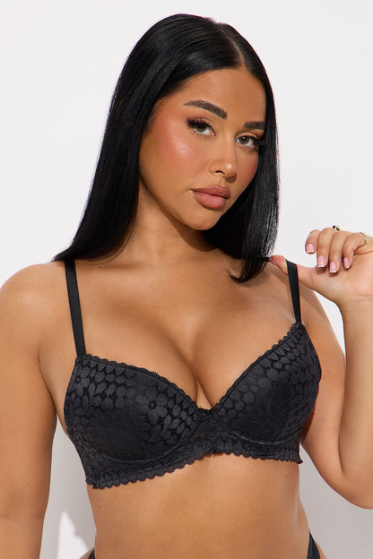 My Lace Double Push Up Bra - Black