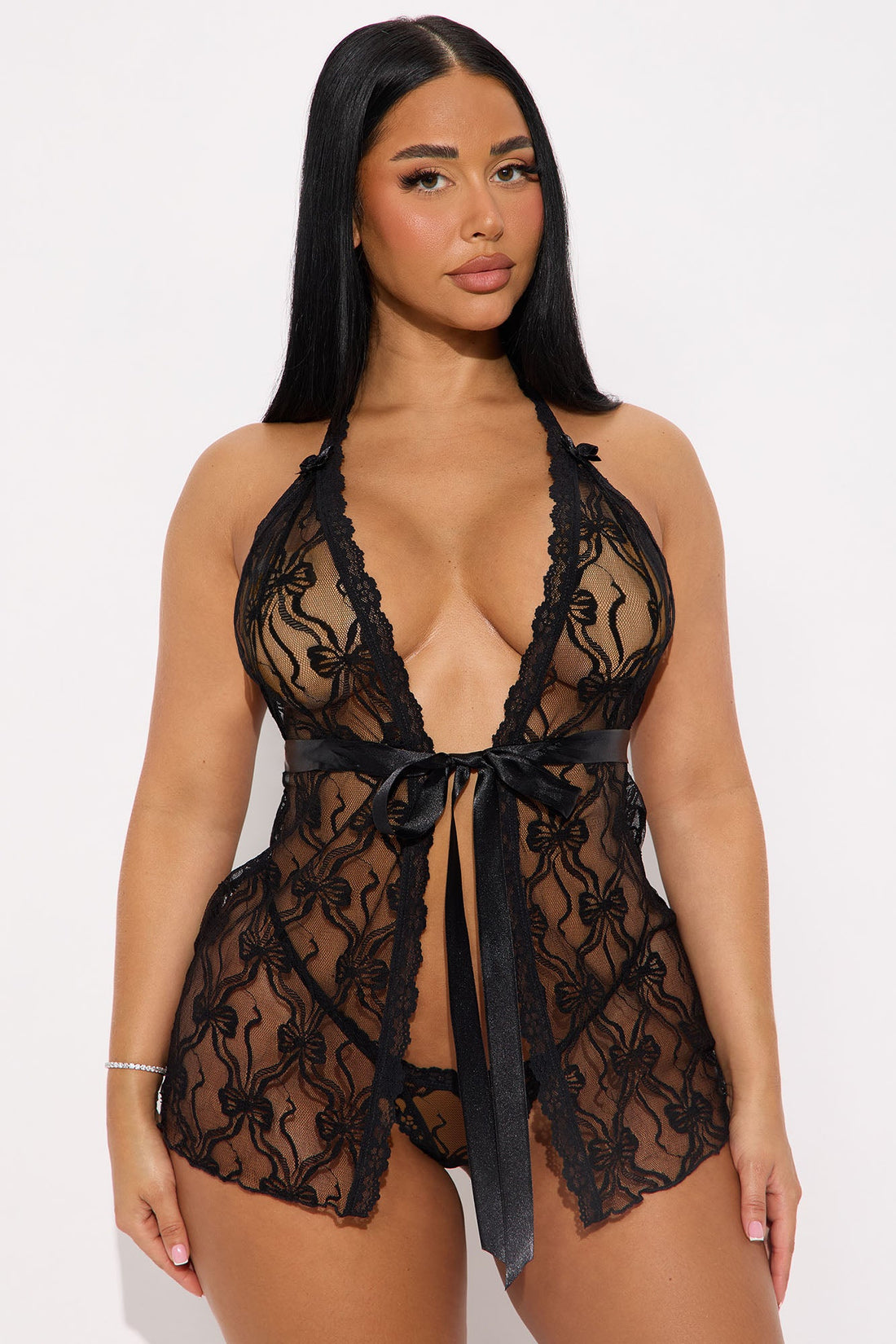 Barely Behaving Lace Babydoll - Black
