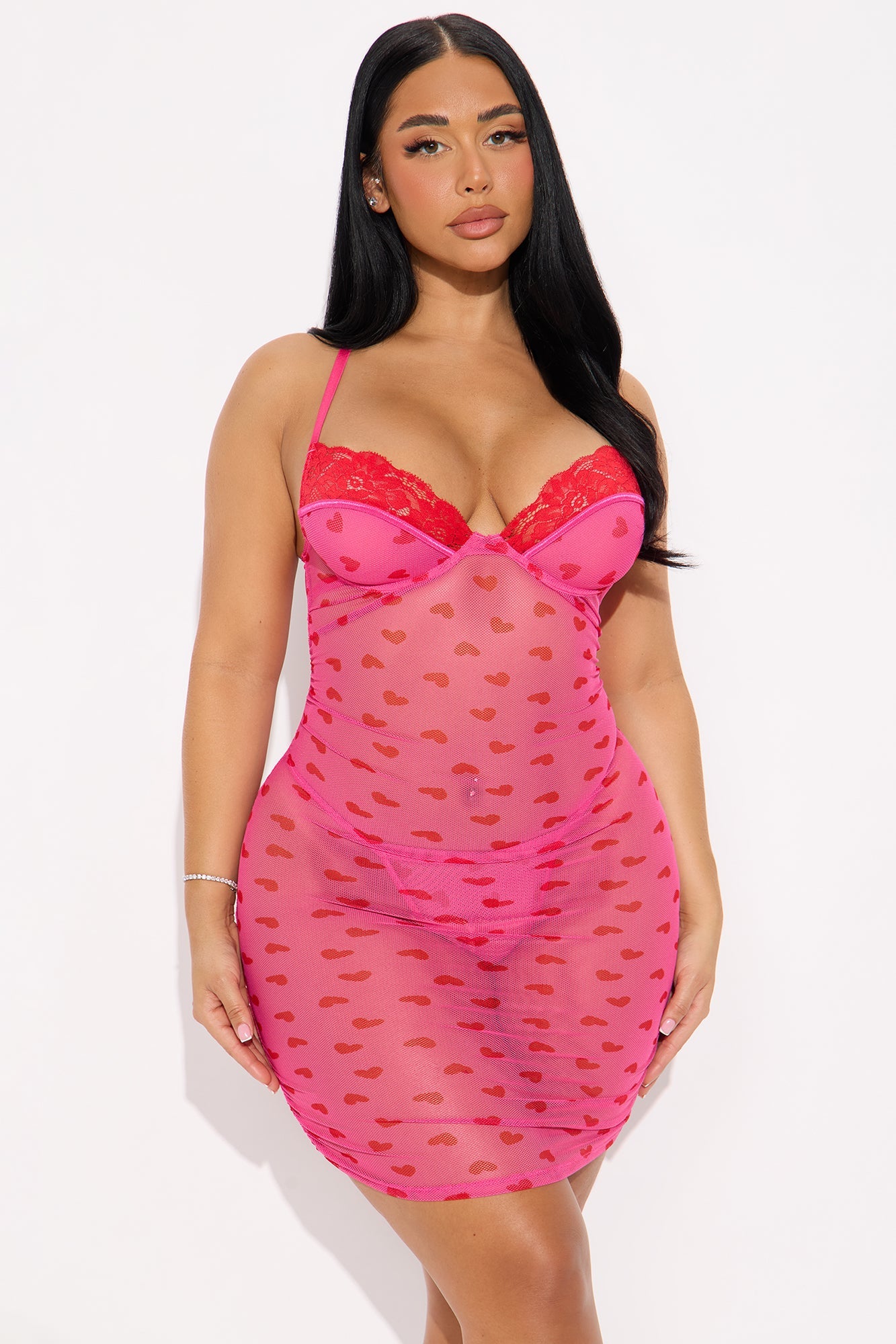 Come Back To Me Mesh Chemise - Pink