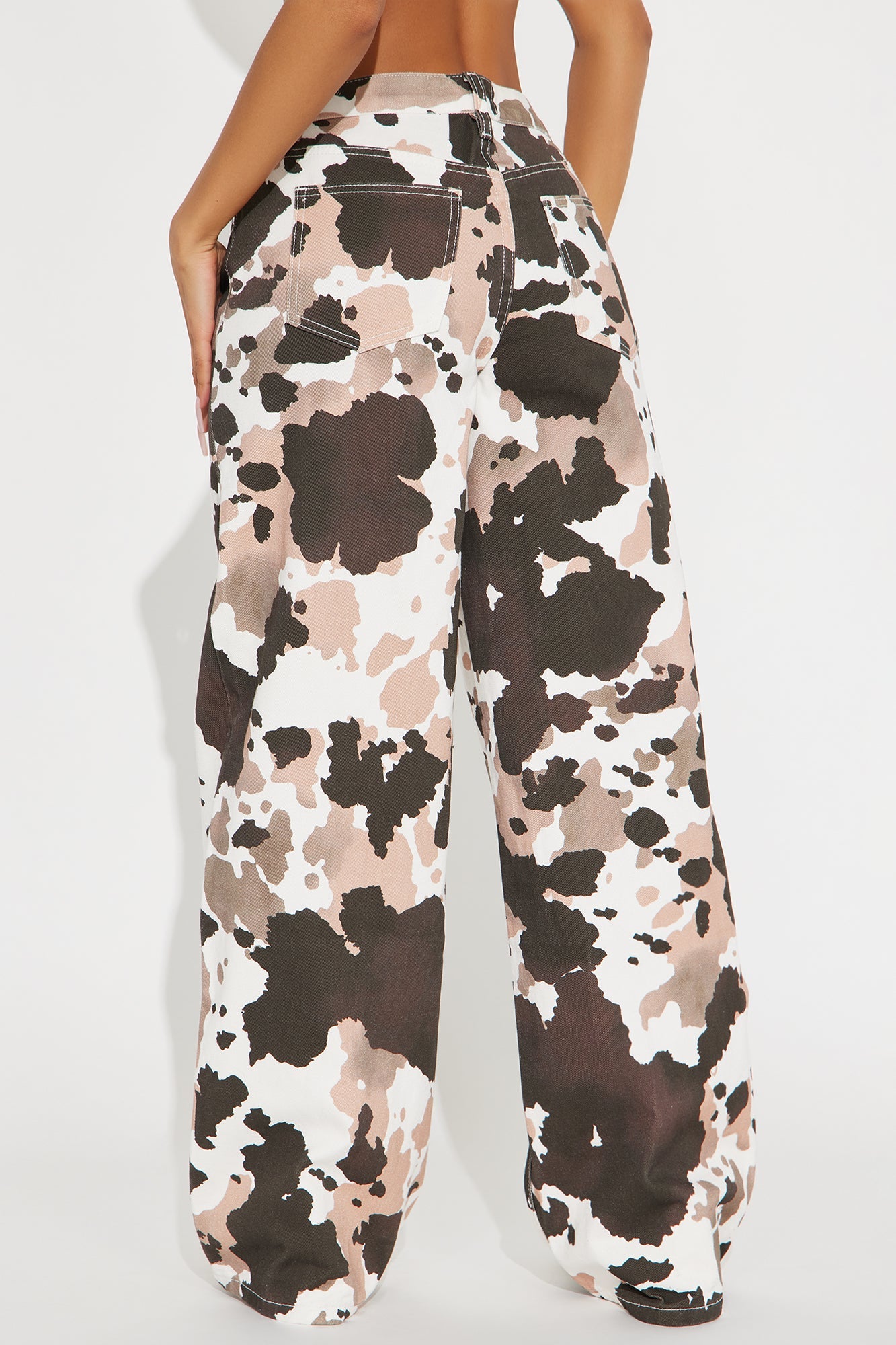 Modern Movement Wide Leg Jeans - Tan/Multi