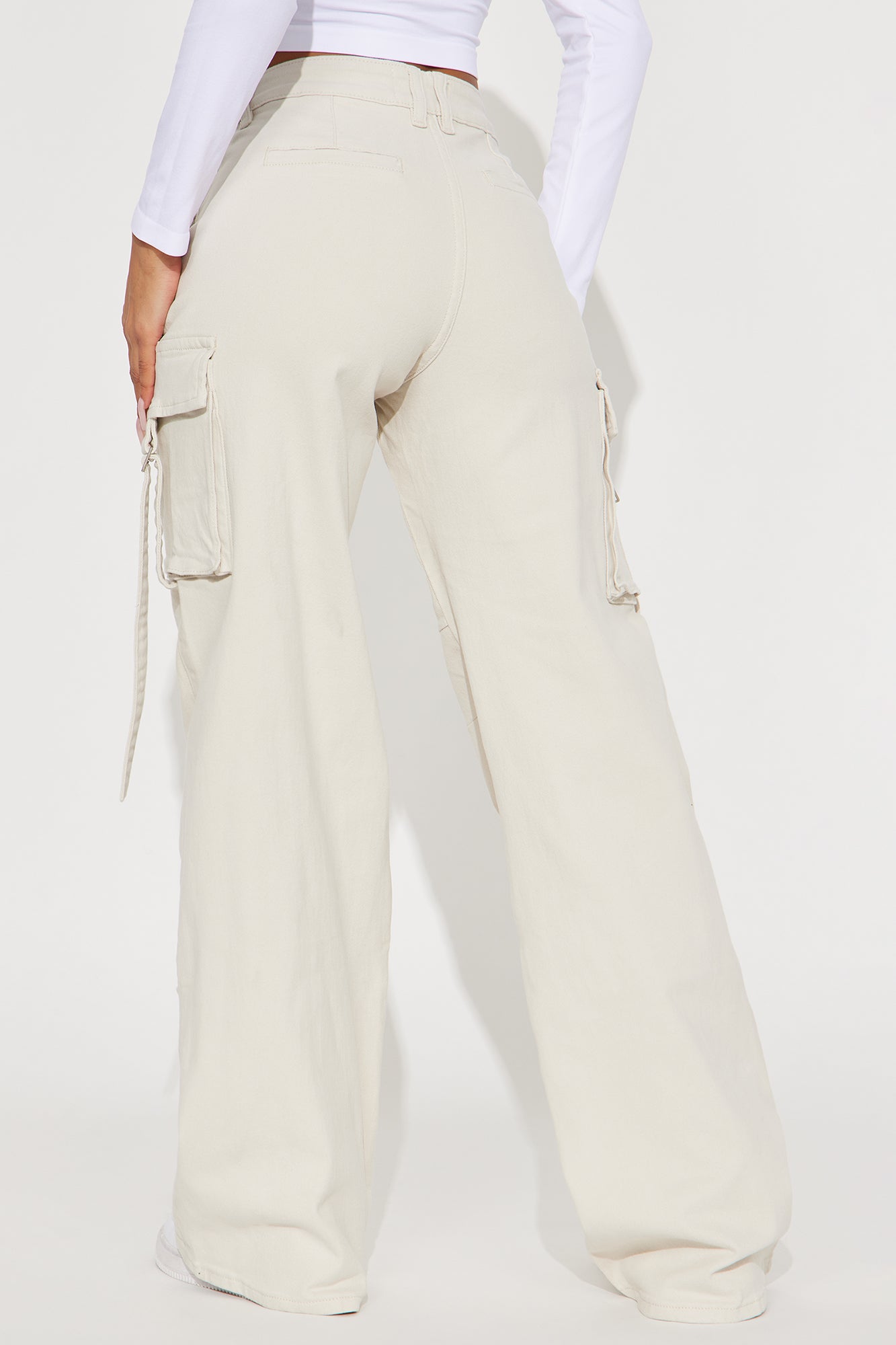 Honey Wide Leg Cargo Pant - Stone