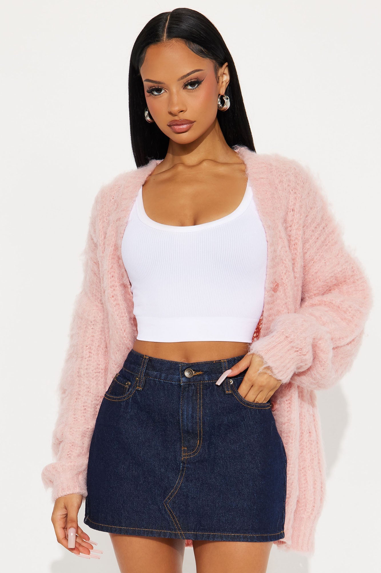 Cotton Candy Vibes Cardigan - Pink