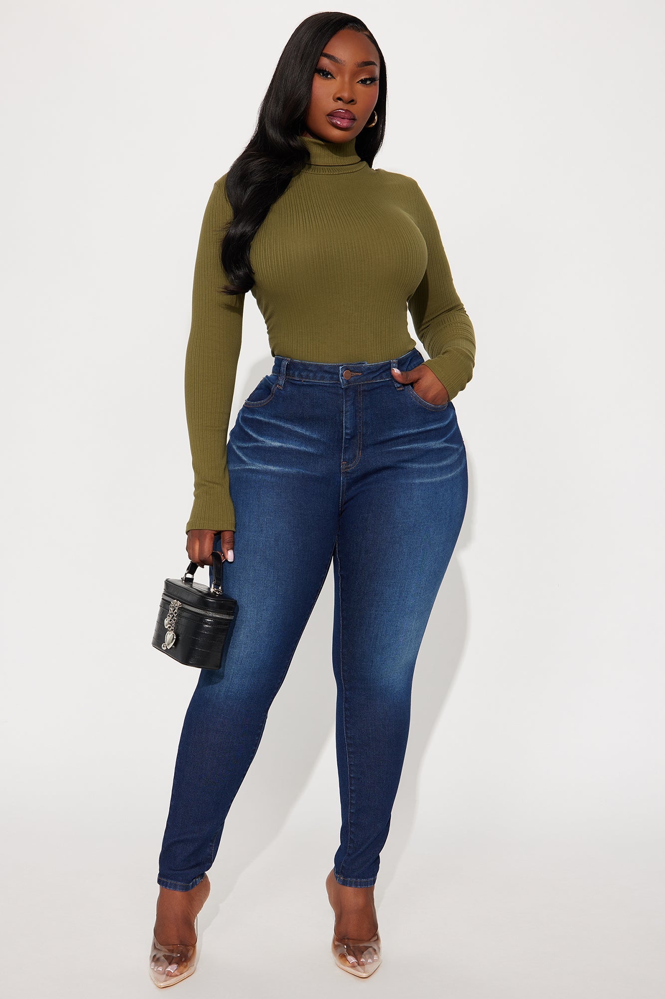 Tess Turtleneck Bodysuit - Olive