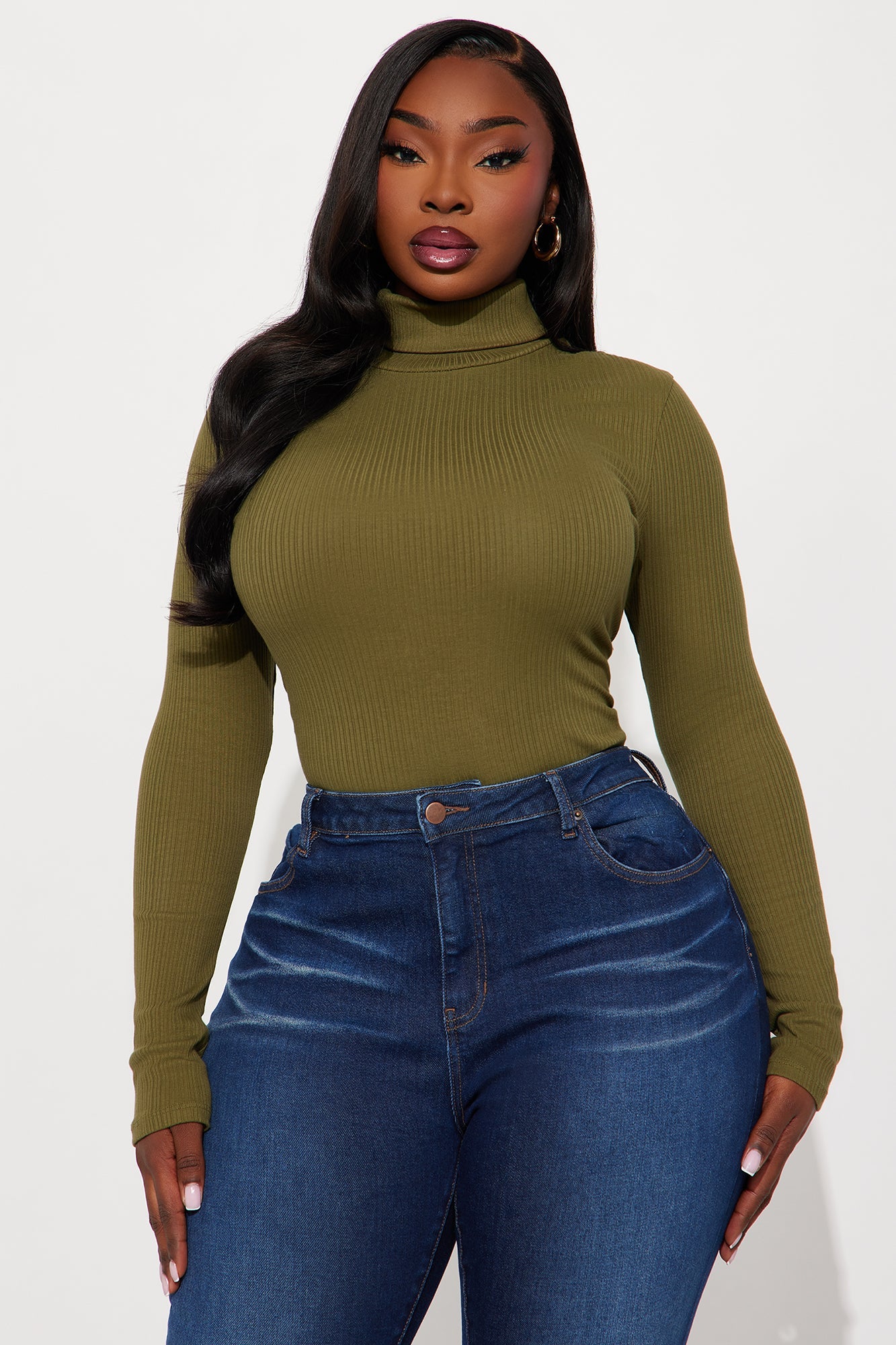 Tess Turtleneck Bodysuit - Olive