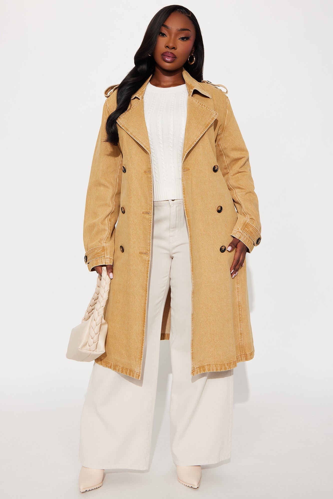 Take You There Denim Trench - Khaki