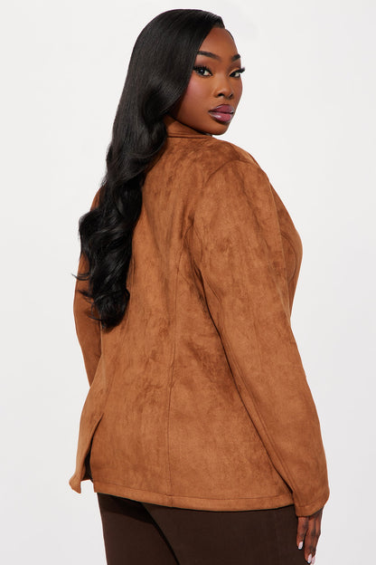 Tory Faux Suede Blazer - Camel