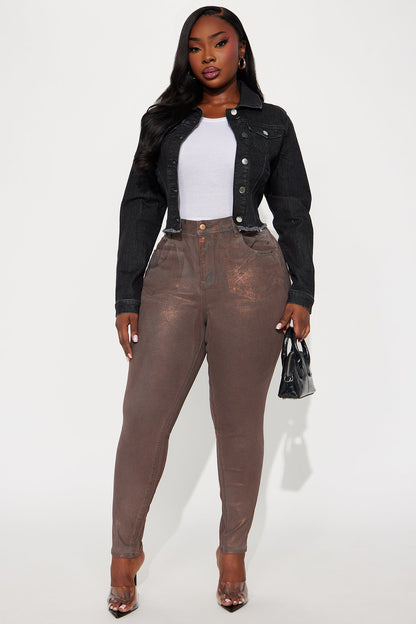 Shine My Light Skinny Jean - Brown