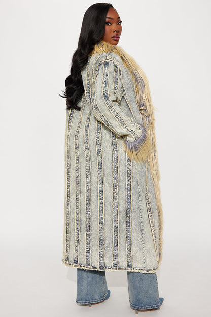 Love Me Not Washed Denim Coat - Vintage Wash