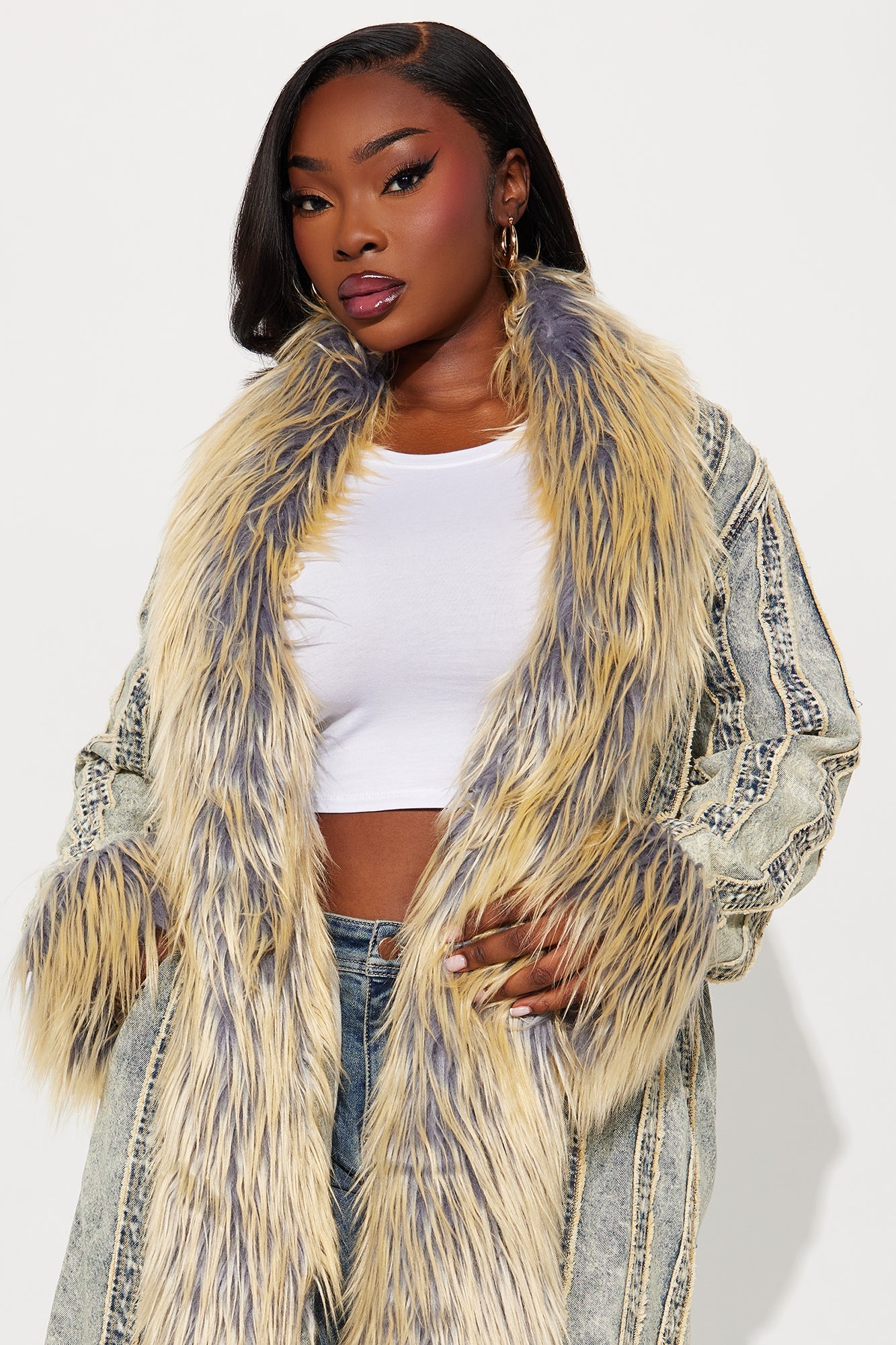 Love Me Not Washed Denim Coat - Vintage Wash