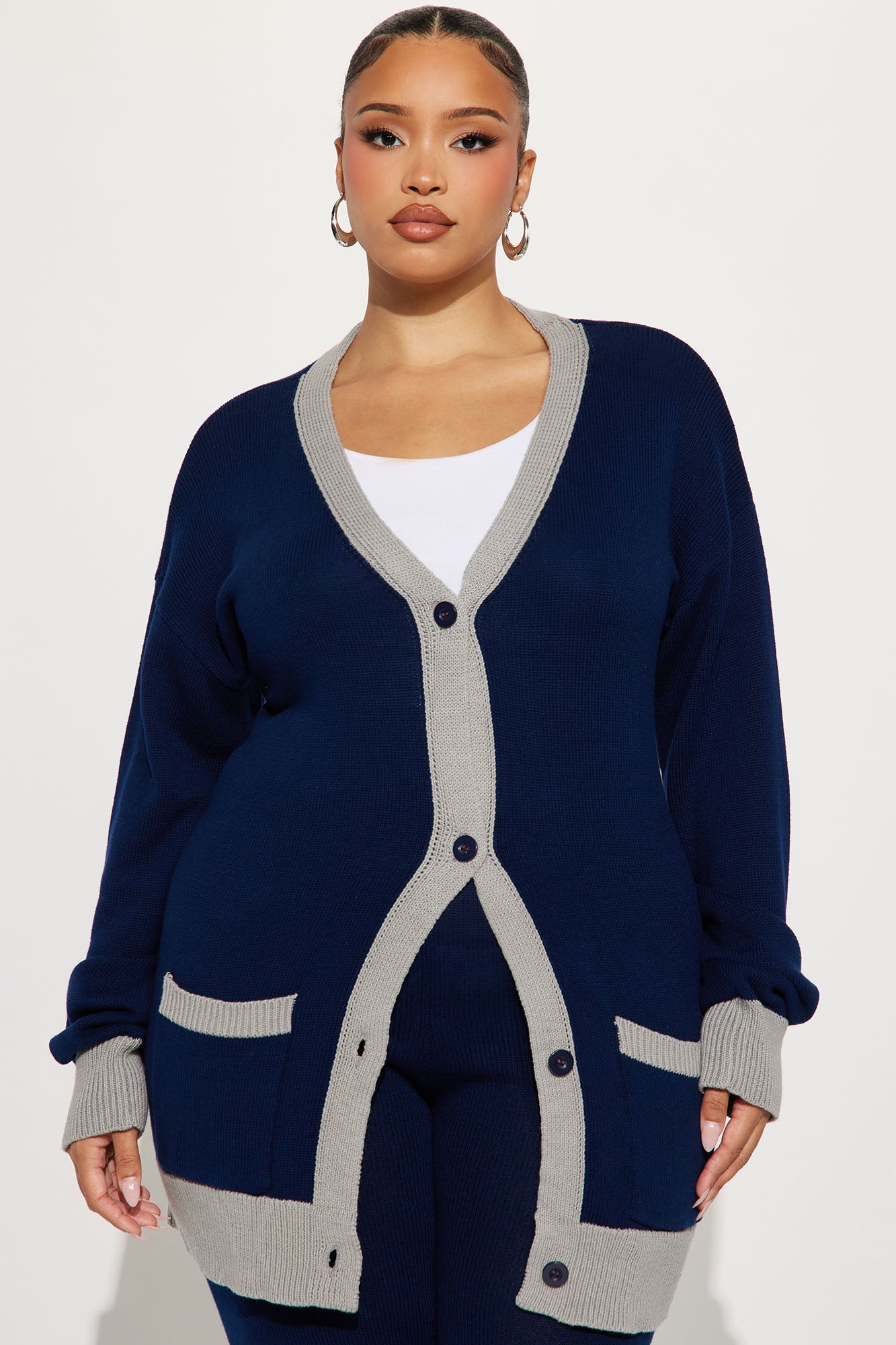 Emery Sweater Cardigan Pant Set - Navy