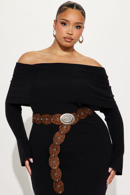 That Tone Sweater Maxi Dress - Black