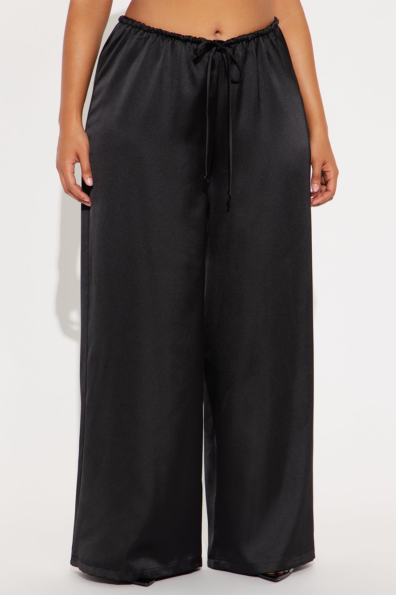 Augustine Satin Wide Leg Pant 32″ - Black