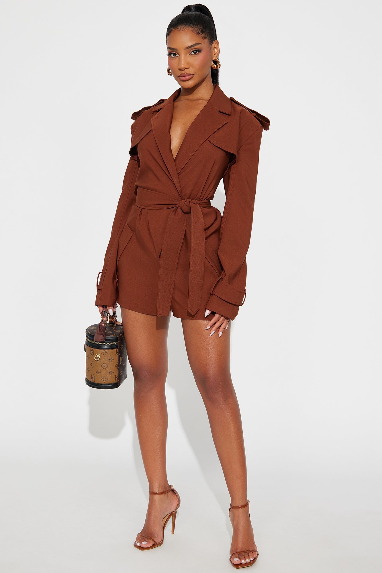 Jenner Blazer Romper - Mocha