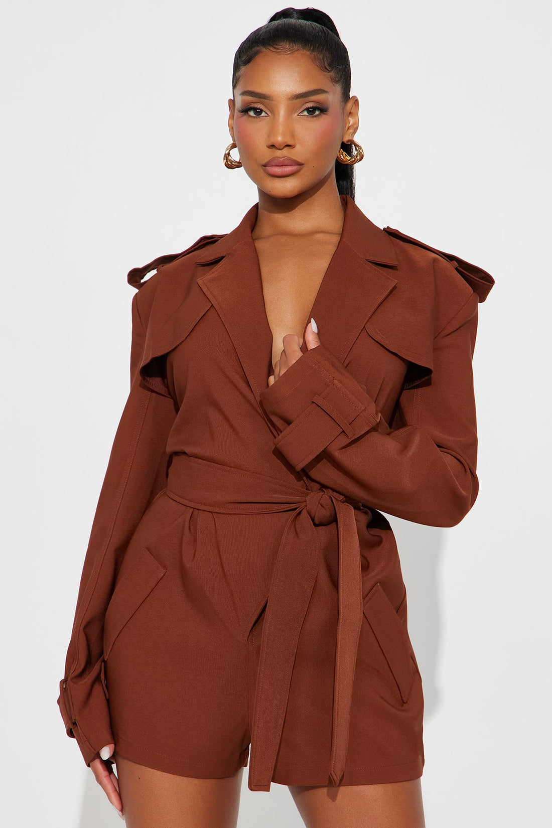 Jenner Blazer Romper - Mocha
