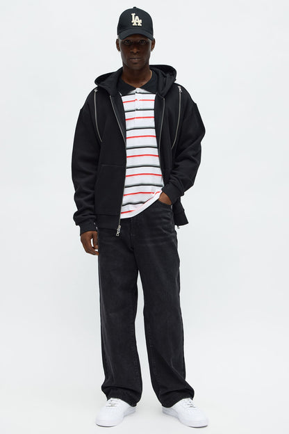 Tyson Stay Away Zip Up Hoodie - Black