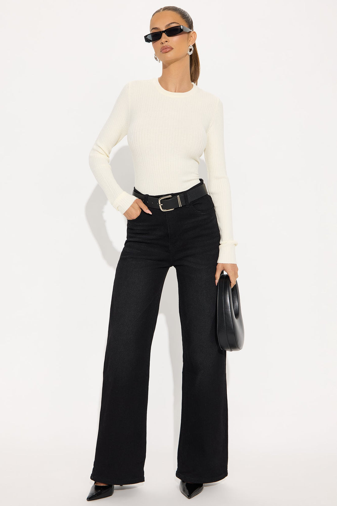 Basically Perfect Ribbed Sweater - Cream