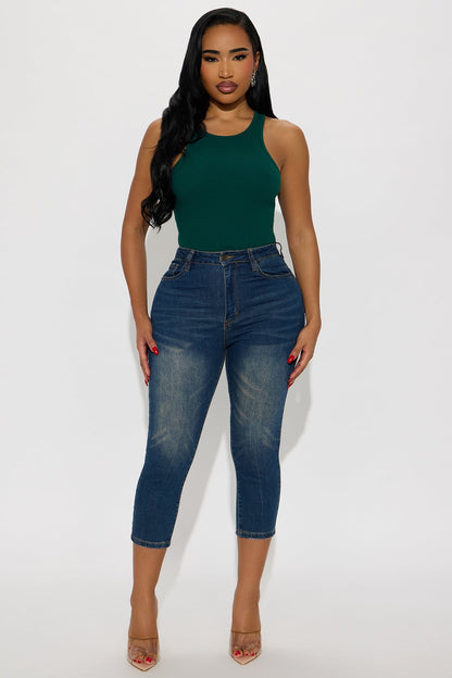 Model Attitude Racerback Bodysuit - Hunter Green